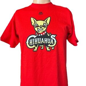 YOUTH NEW Majestic El Paso Chihuahuas Minor League Baseball Red Shirt Size Large